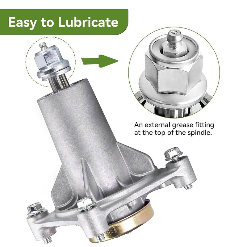 ranwin Spindle Assembly Fit for Craftsman HU Ariens Poulan - Mandrel Spindle Fit for 42" 46" 48" 54" Mower Deck, with Thread Bolts and Grease Fitting, Replace 192810 532187292 532187281 567253301 (1) - Image 4